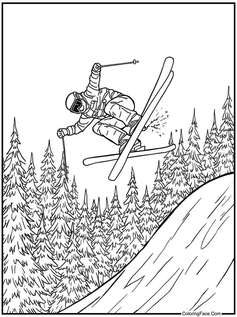 Freestyle skiing aerial flip