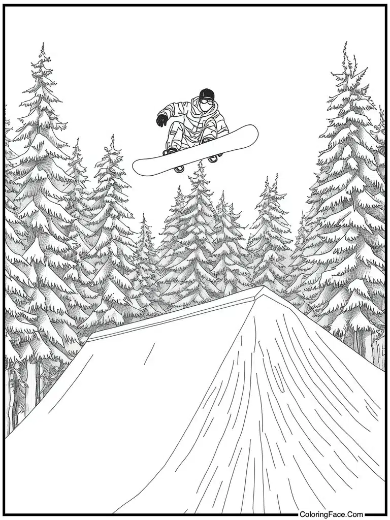 Big air snowboard jump