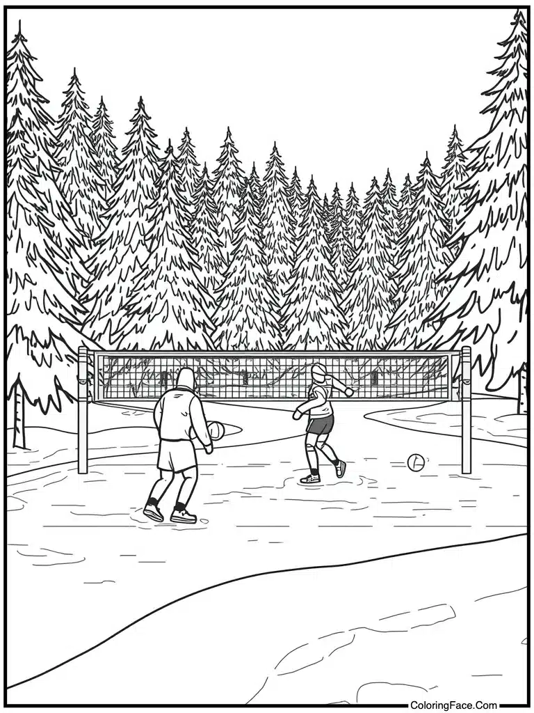 Volleyball tournament on snow