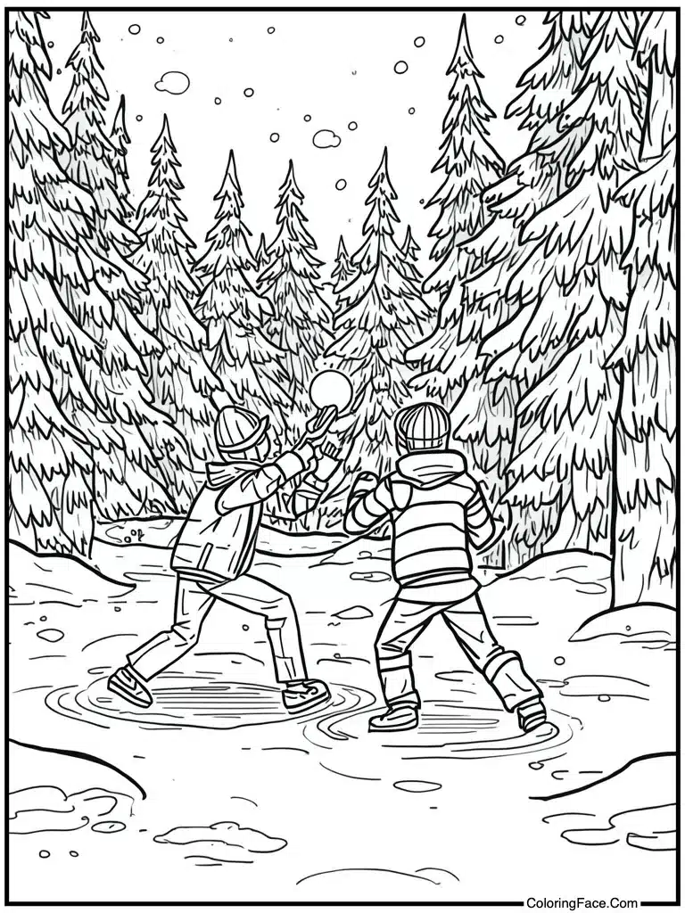 Snowball fighting competition match