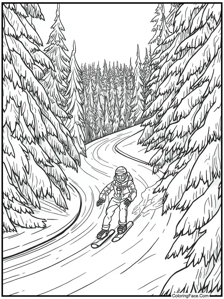 Snow scooting down hill