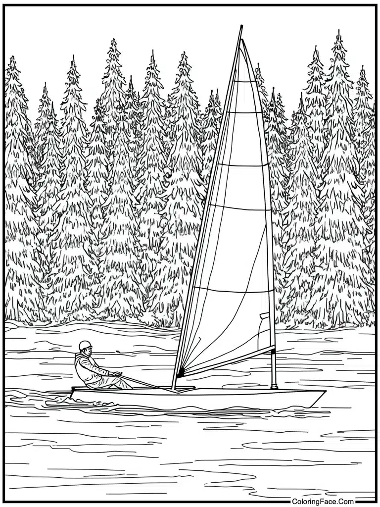 Ice yachting sailing boat