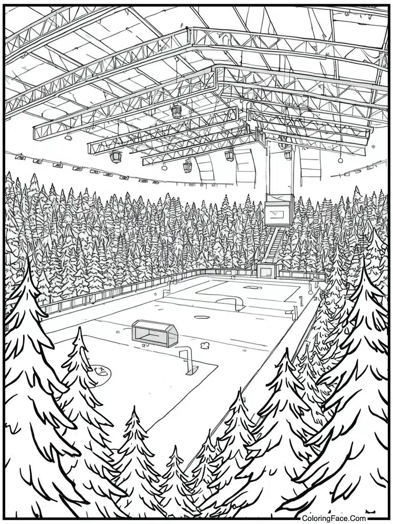 Indoor arena bright lights