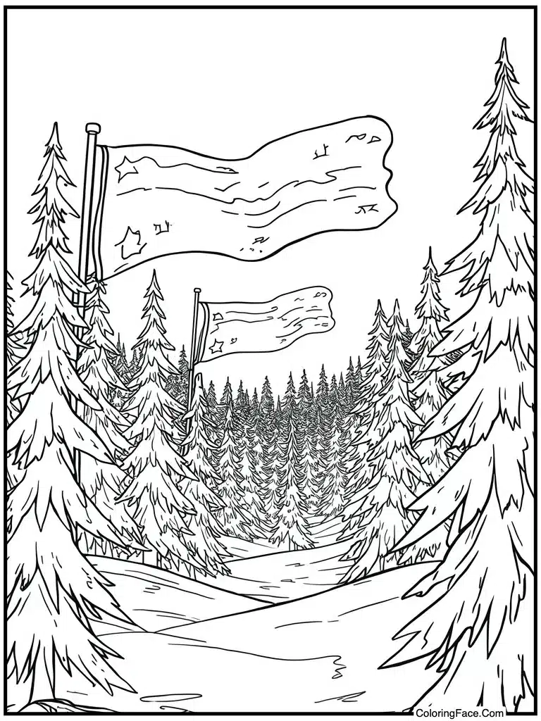 Flags waving in wind