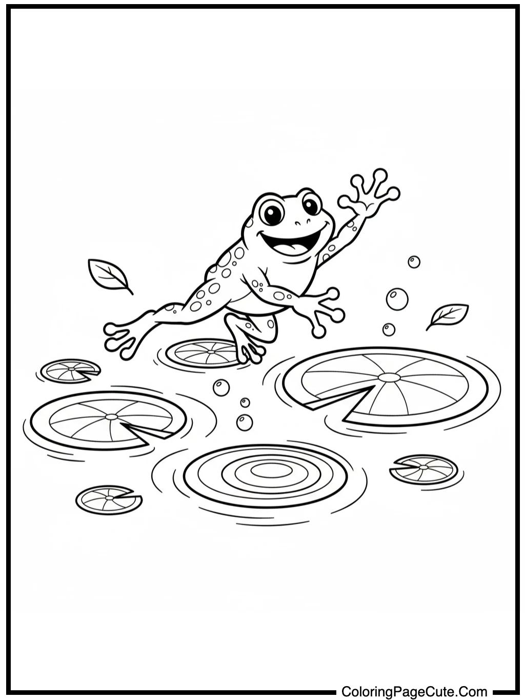 amphibia leaping across lilypads