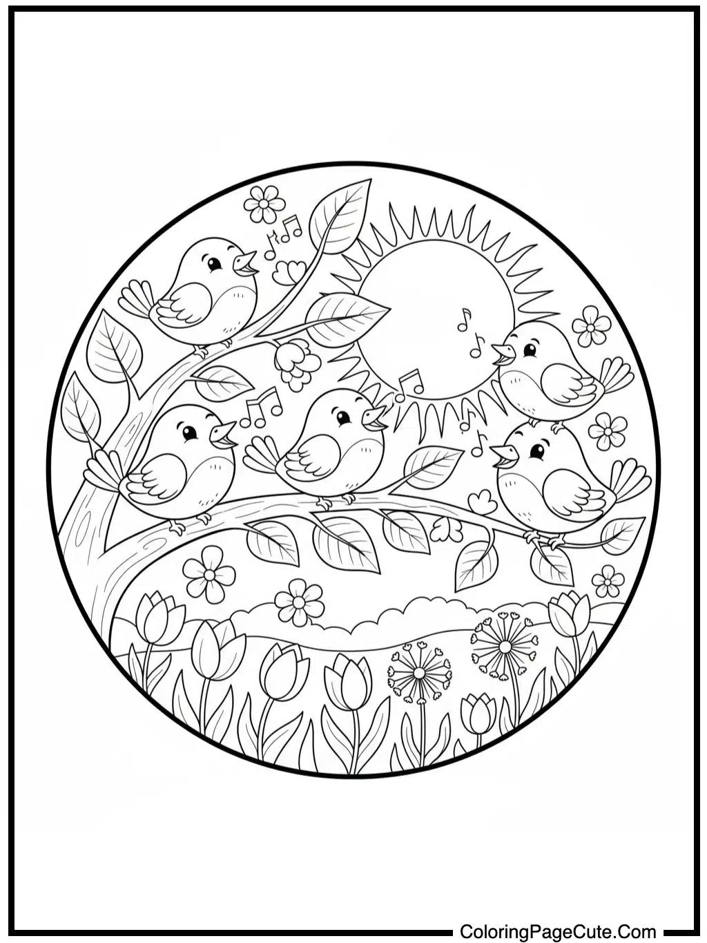 april birds singing sweetly