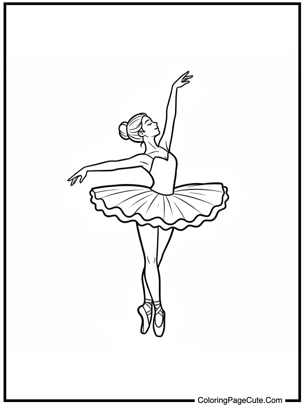 ballerina coloring sheet dancing gracefully.