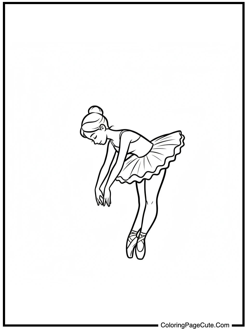 ballerina coloring sheet bowing elegantly.