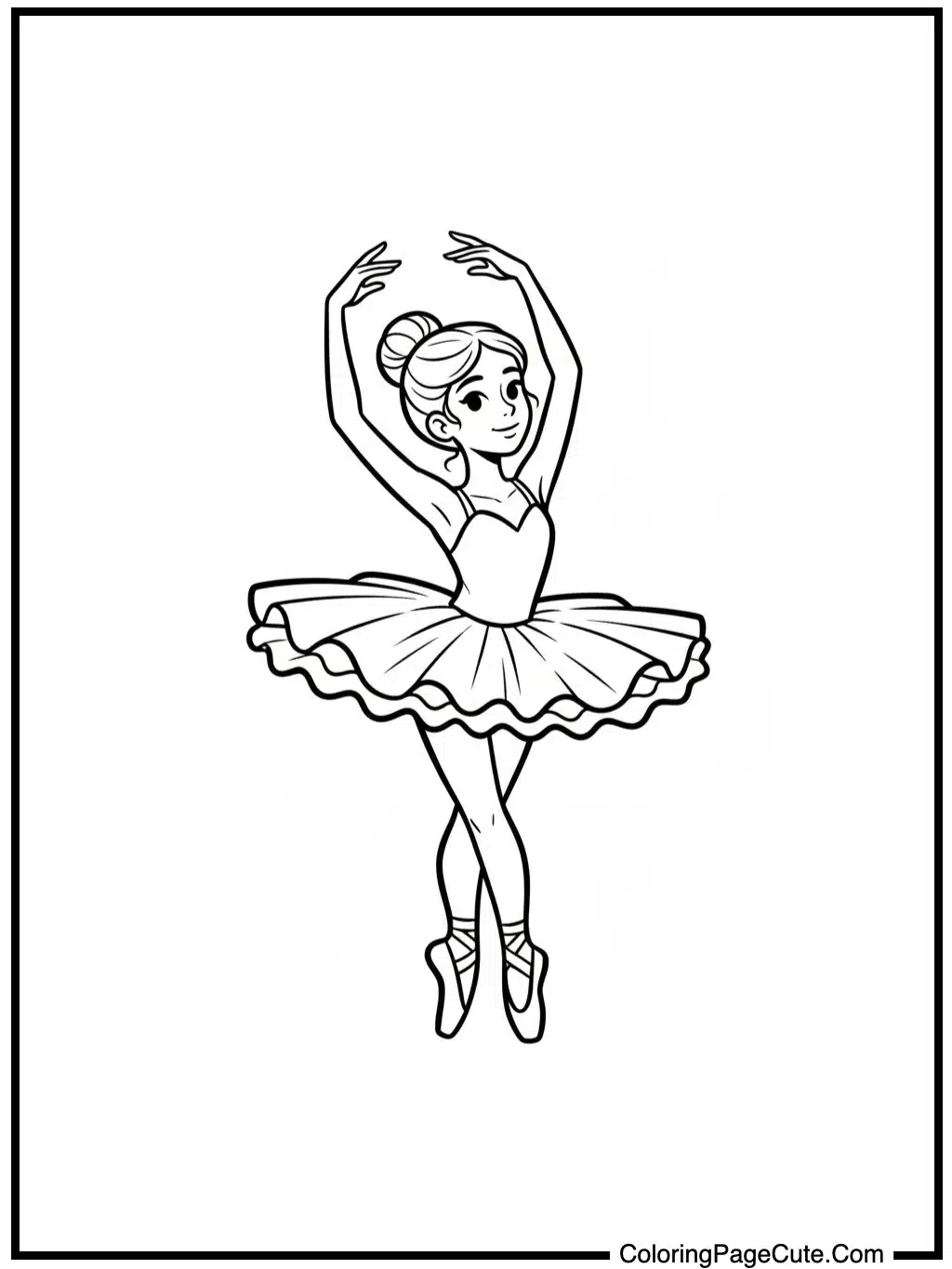 ballerina coloring sheet with pointe shoes.
