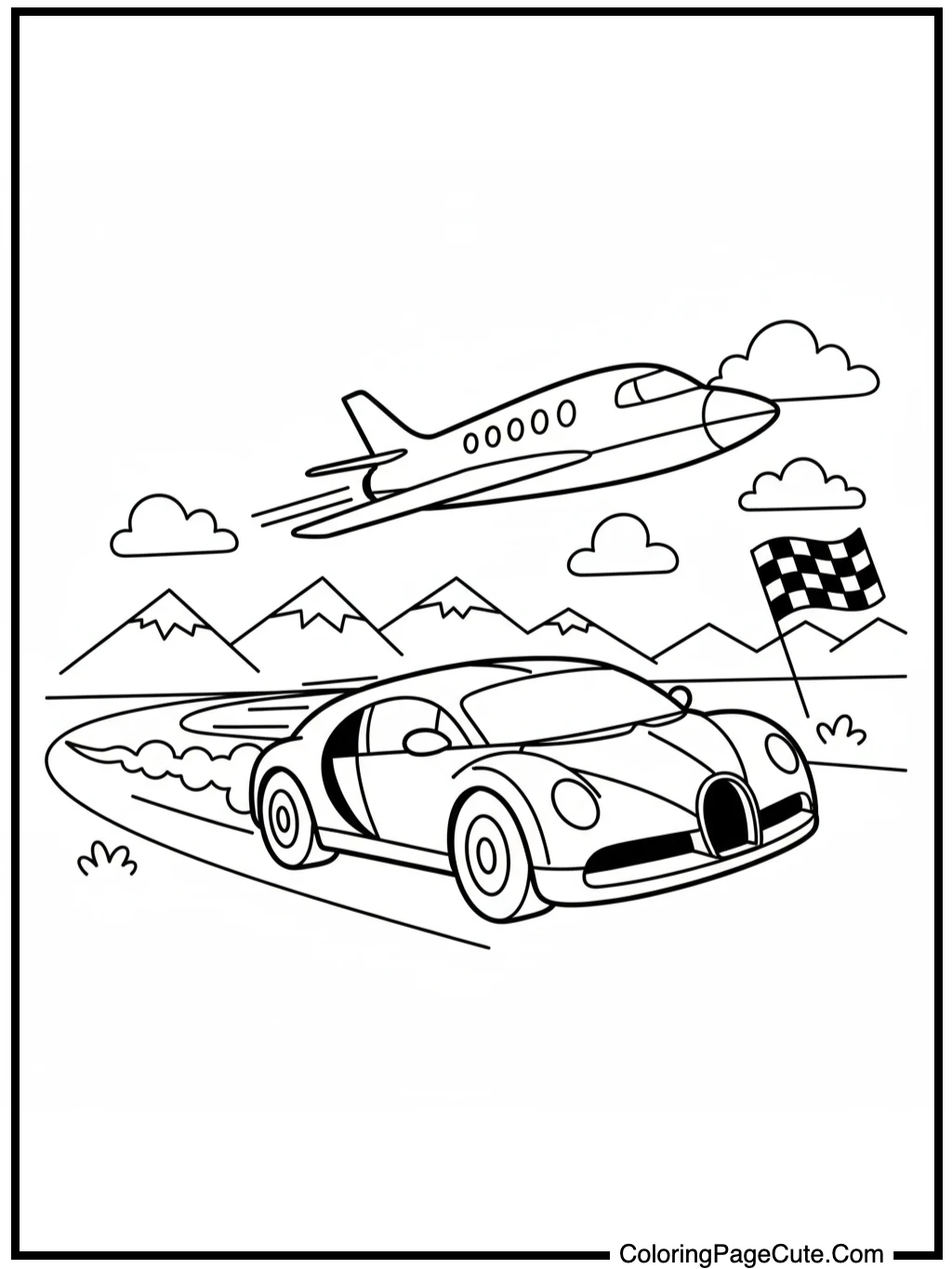 bugatti racing against jet