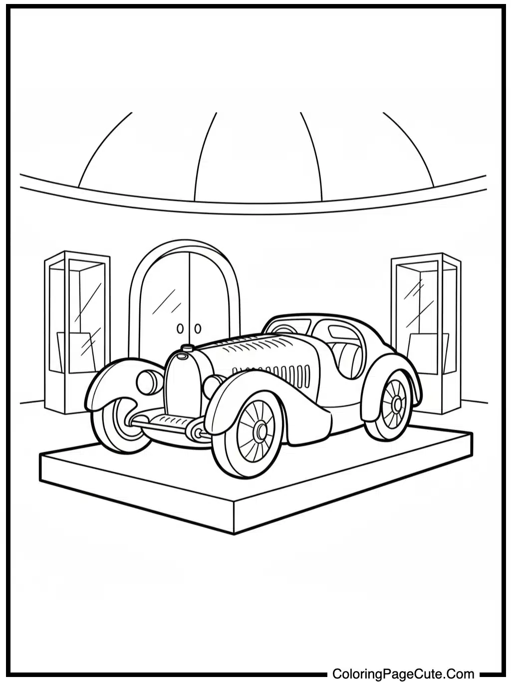 bugatti in museum exhibit