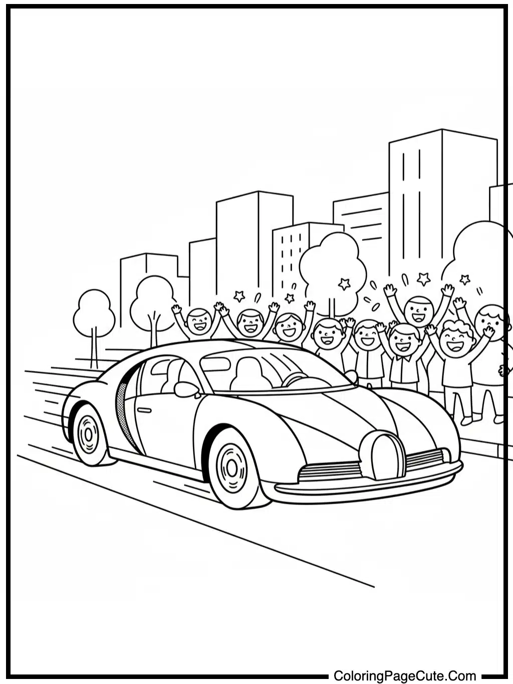 bugatti roaring past crowd