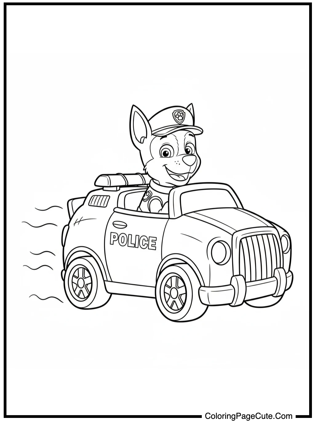 chase paw patrol drives police car