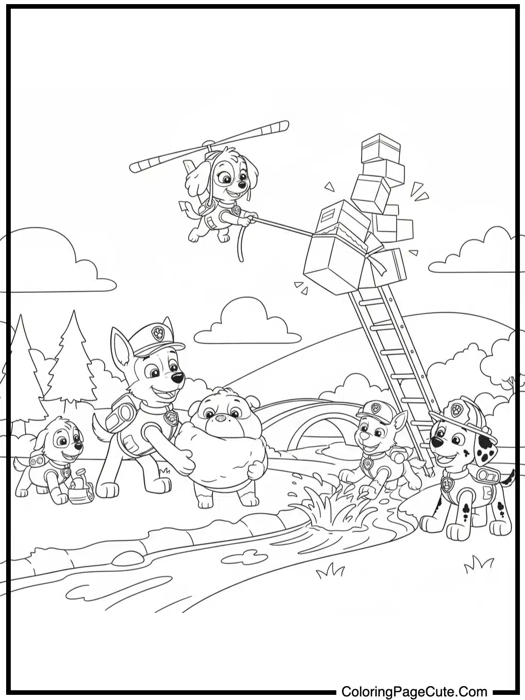 chase paw patrol helps friends