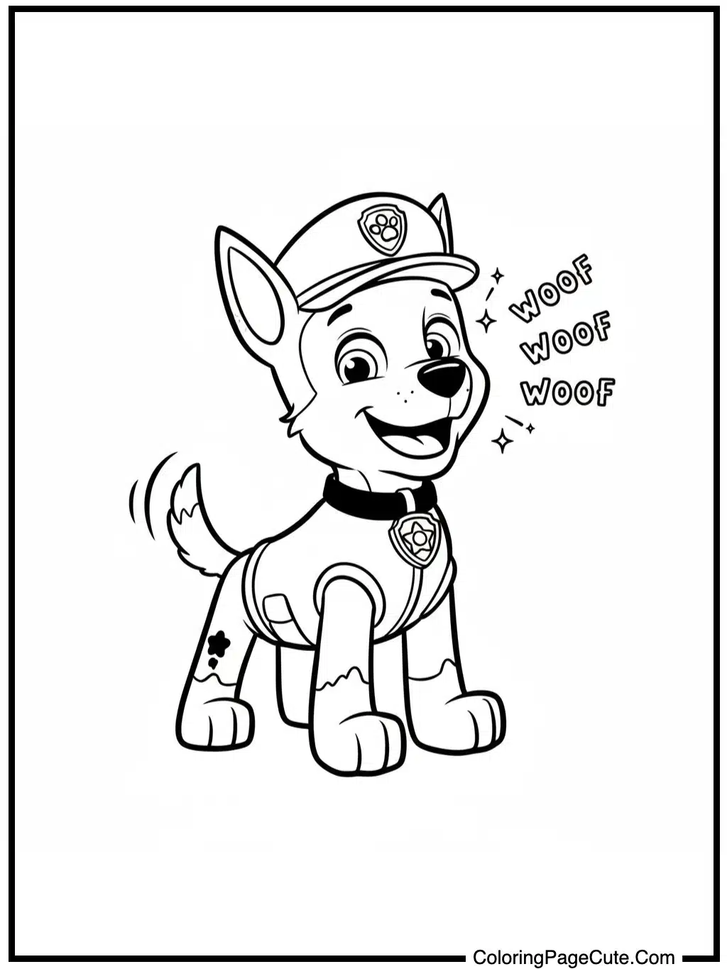 chase paw patrol barks happily
