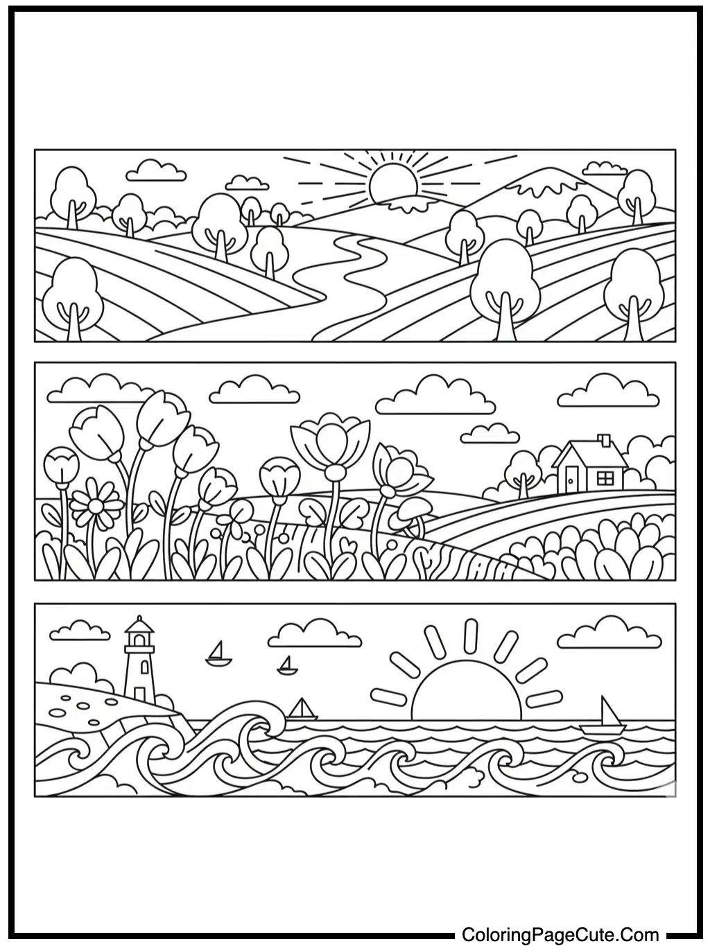 color sheets for mother's day showcasing beautiful landscapes