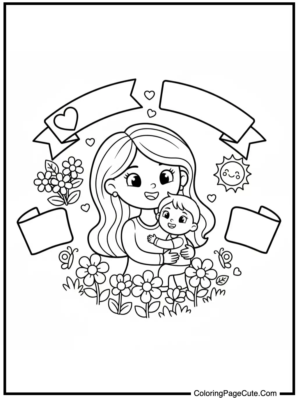 color sheets for mother's day with personalized messages