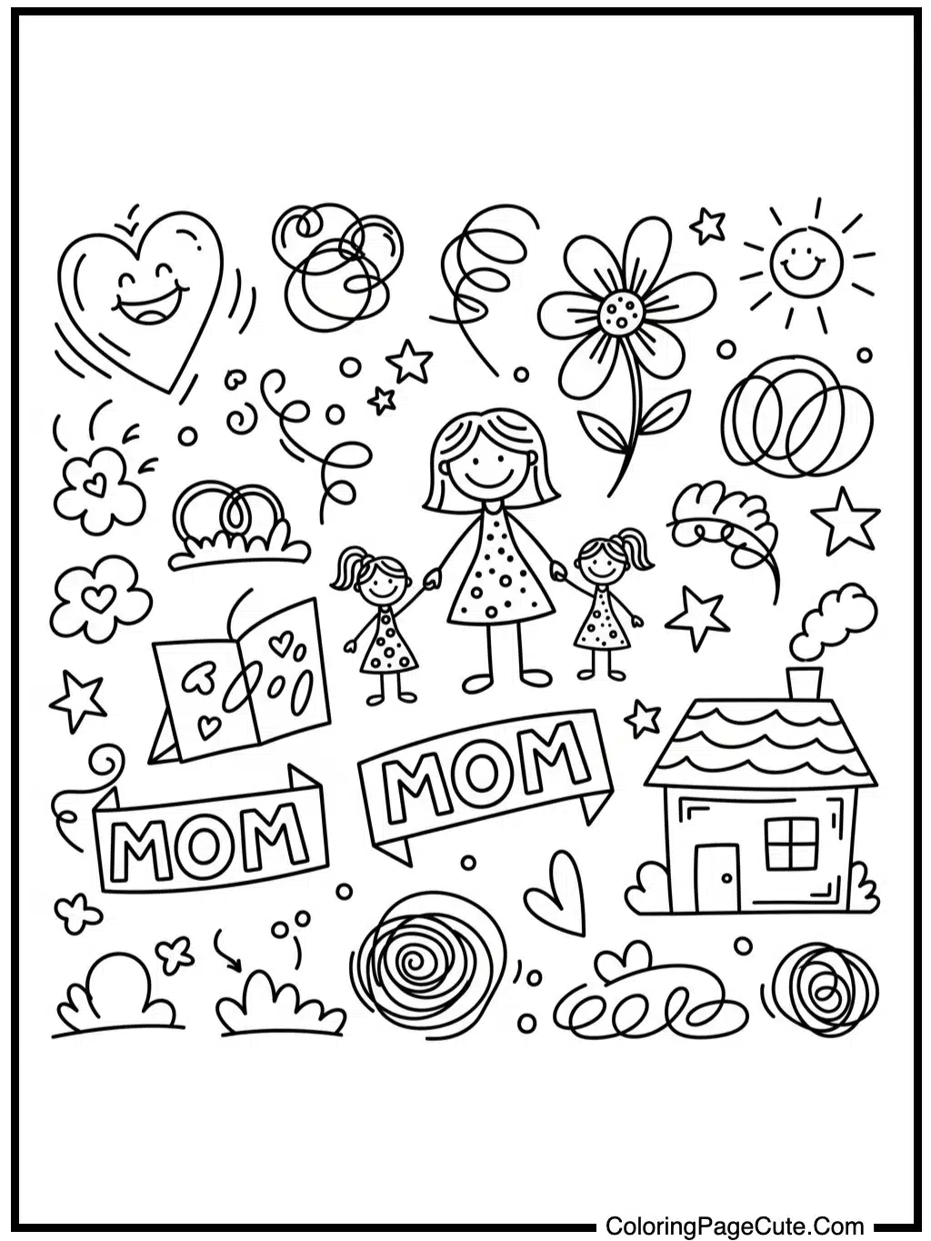 color sheets for mother's day of grateful children's art