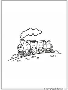 coloring book pages of trains
