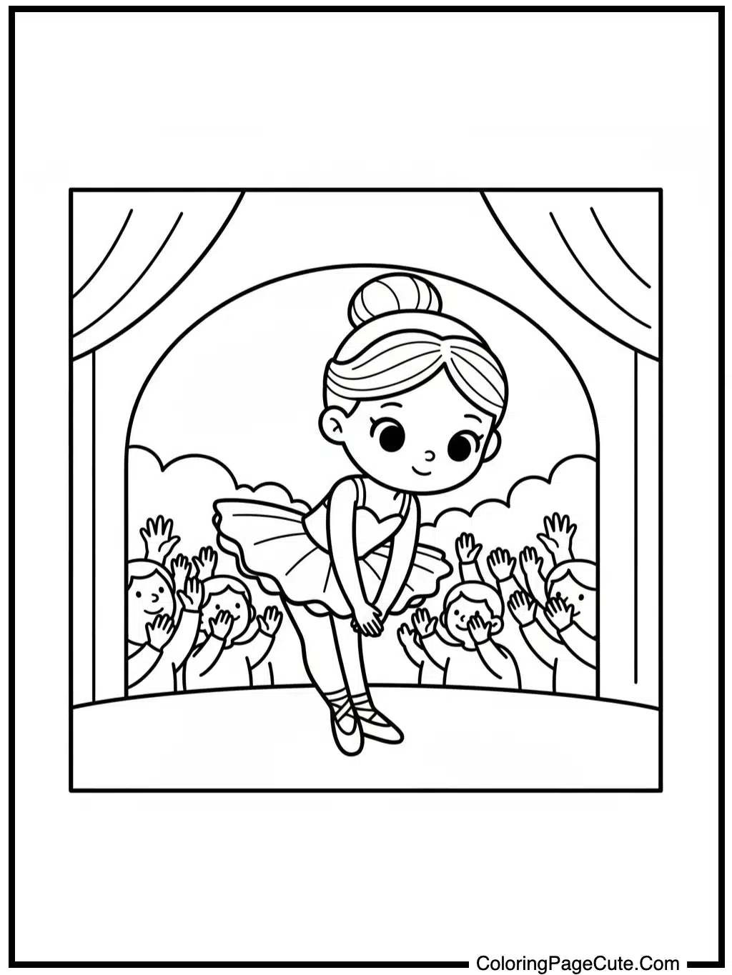 ballet dancer bows to applause