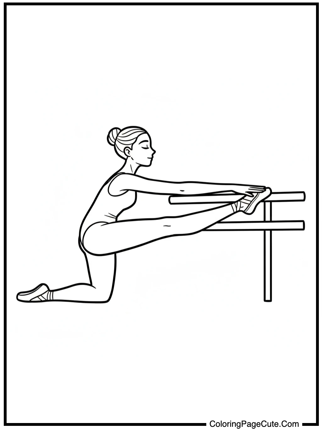 ballet dancer stretches meticulously
