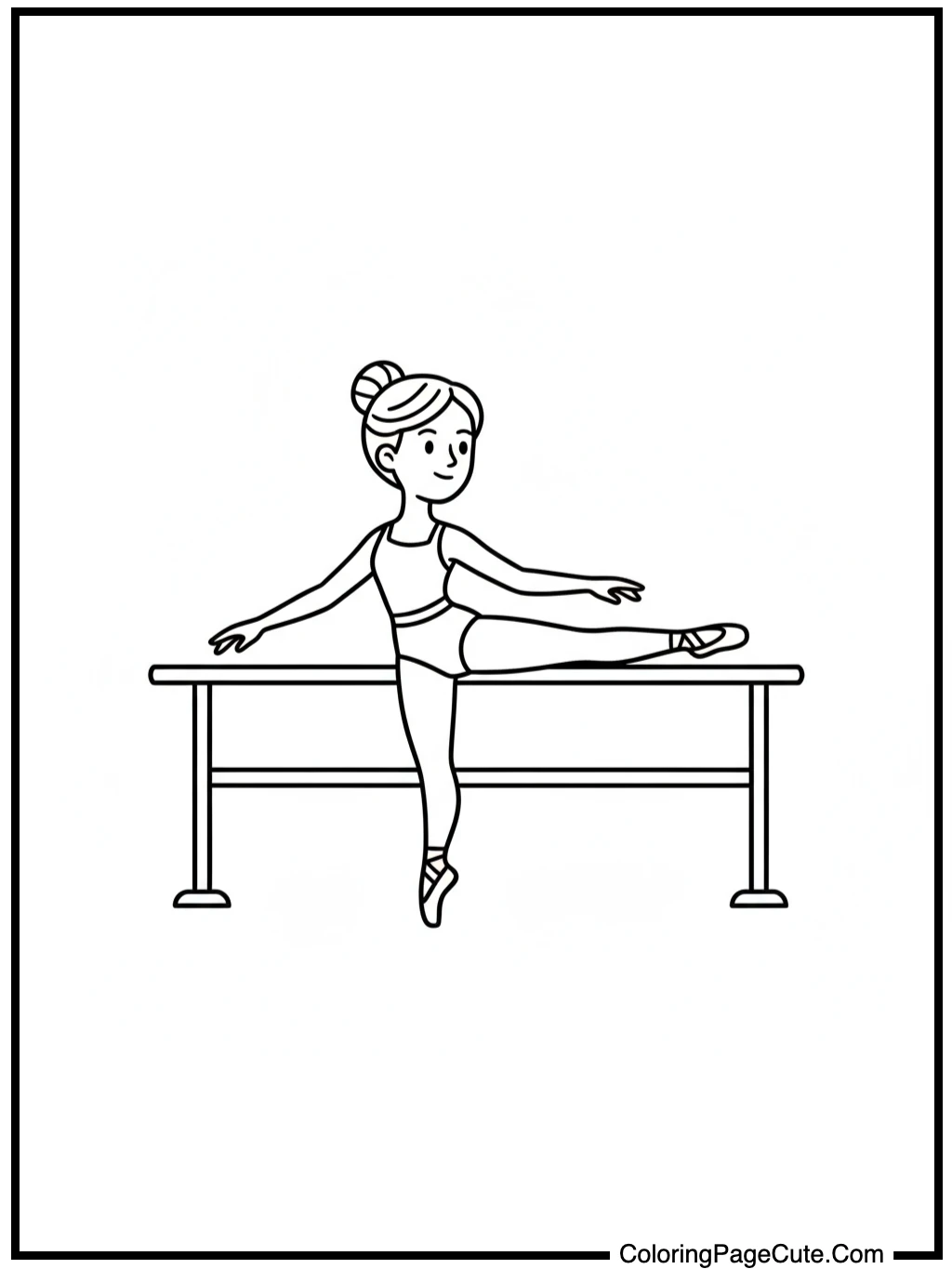 ballet dancer practices at barre