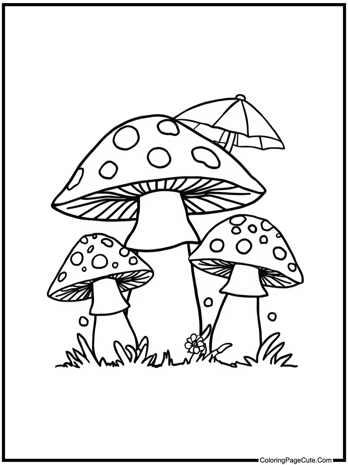 with a tiny umbrella