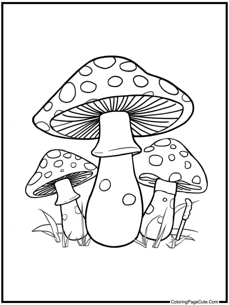 coloring pages of mushrooms