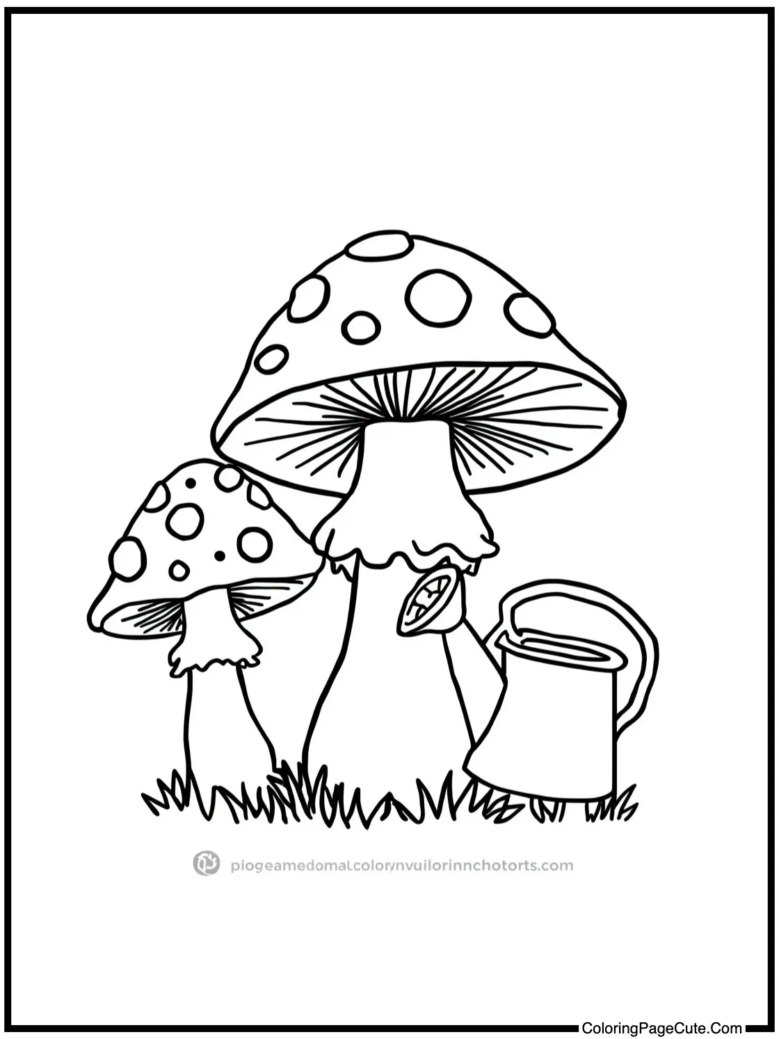 with a tiny watering can