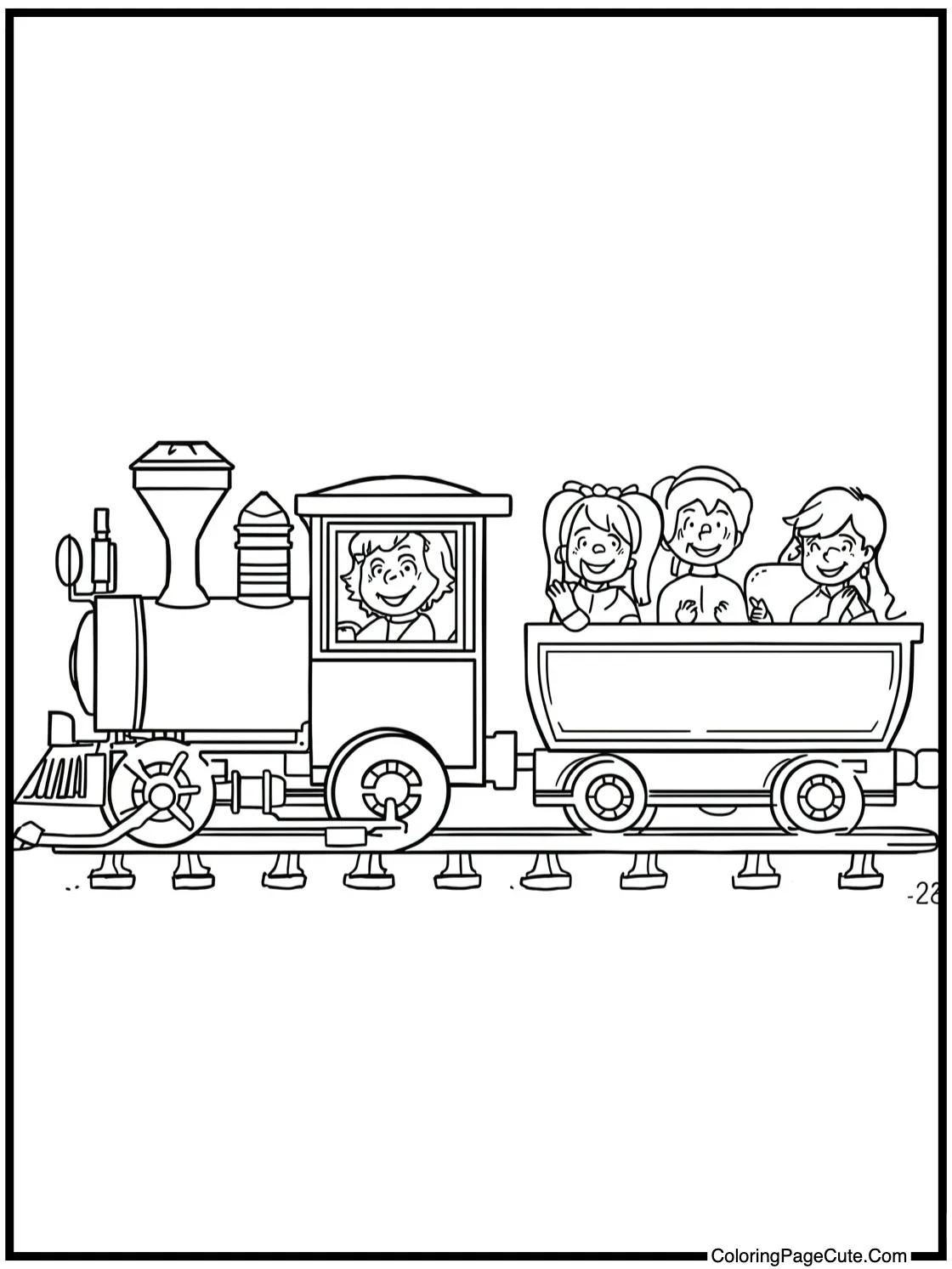 with happy passengers