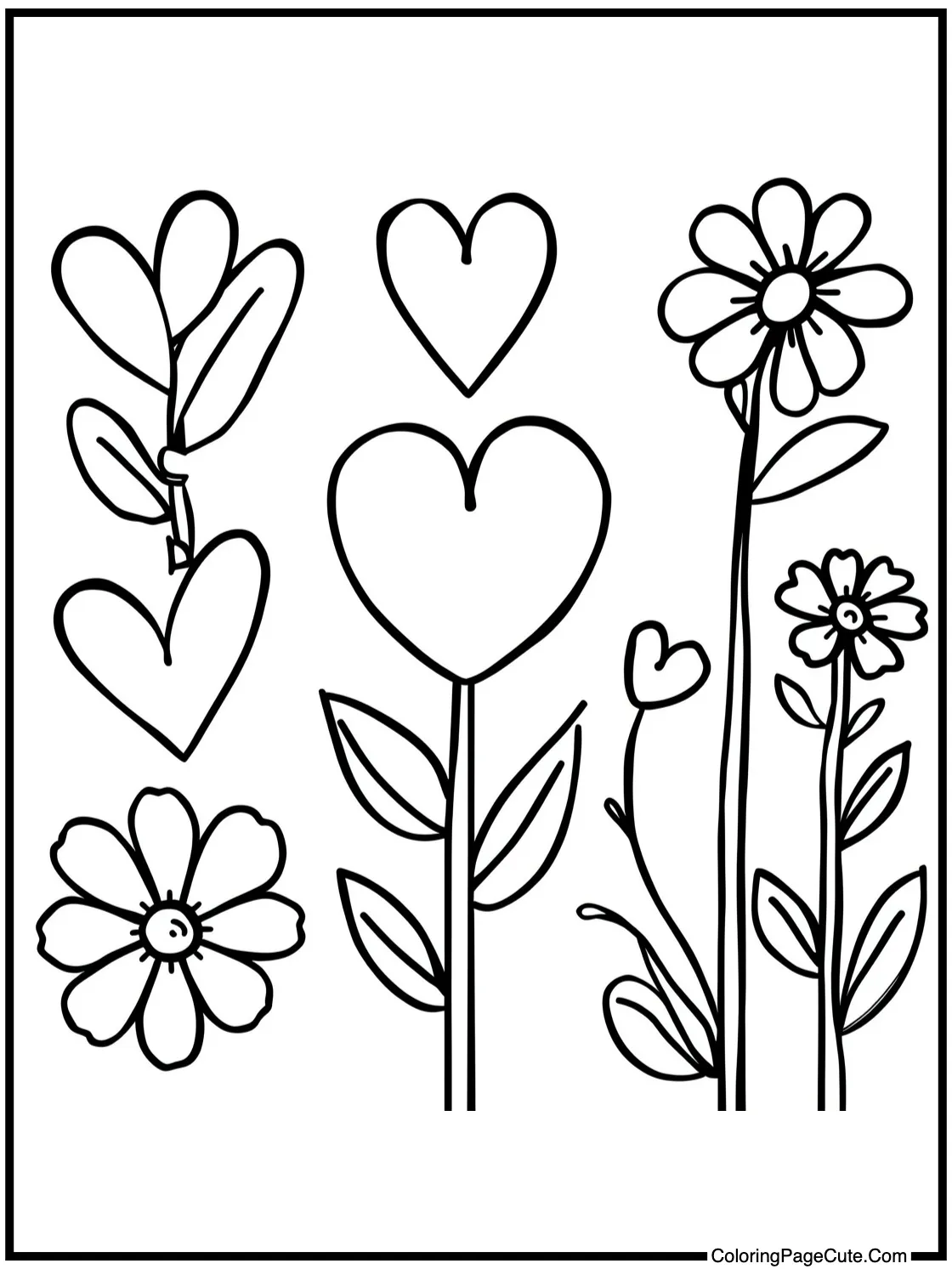 hearts and flowers
