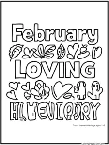 colouring pages february