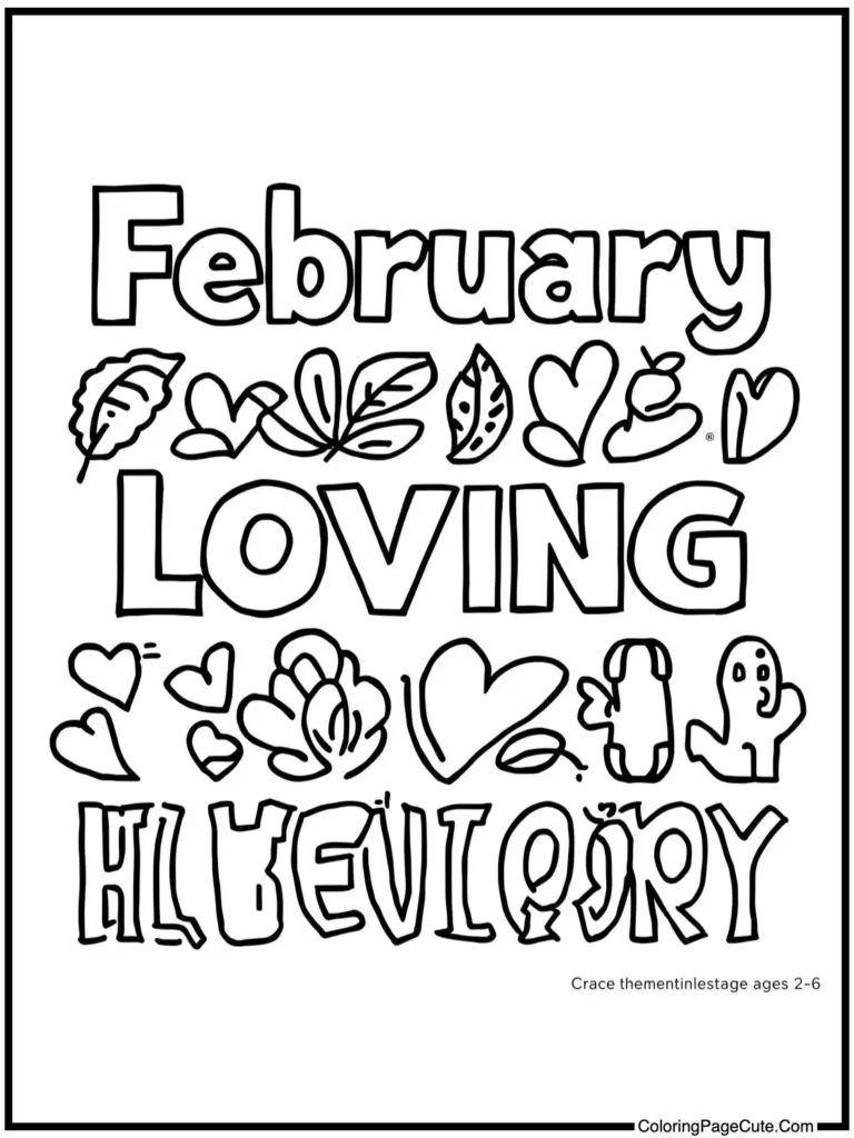 colouring pages february