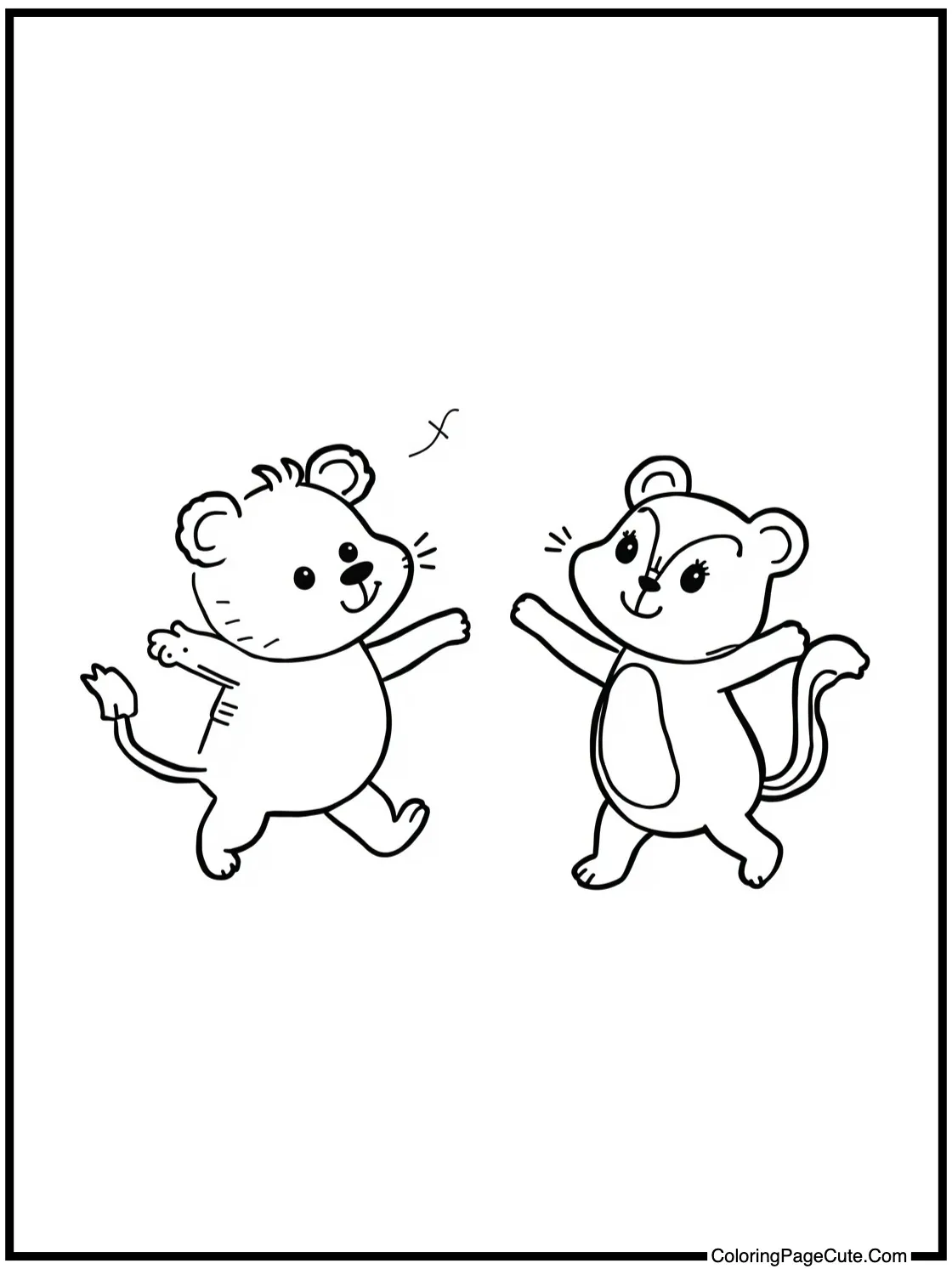 dancing happily around