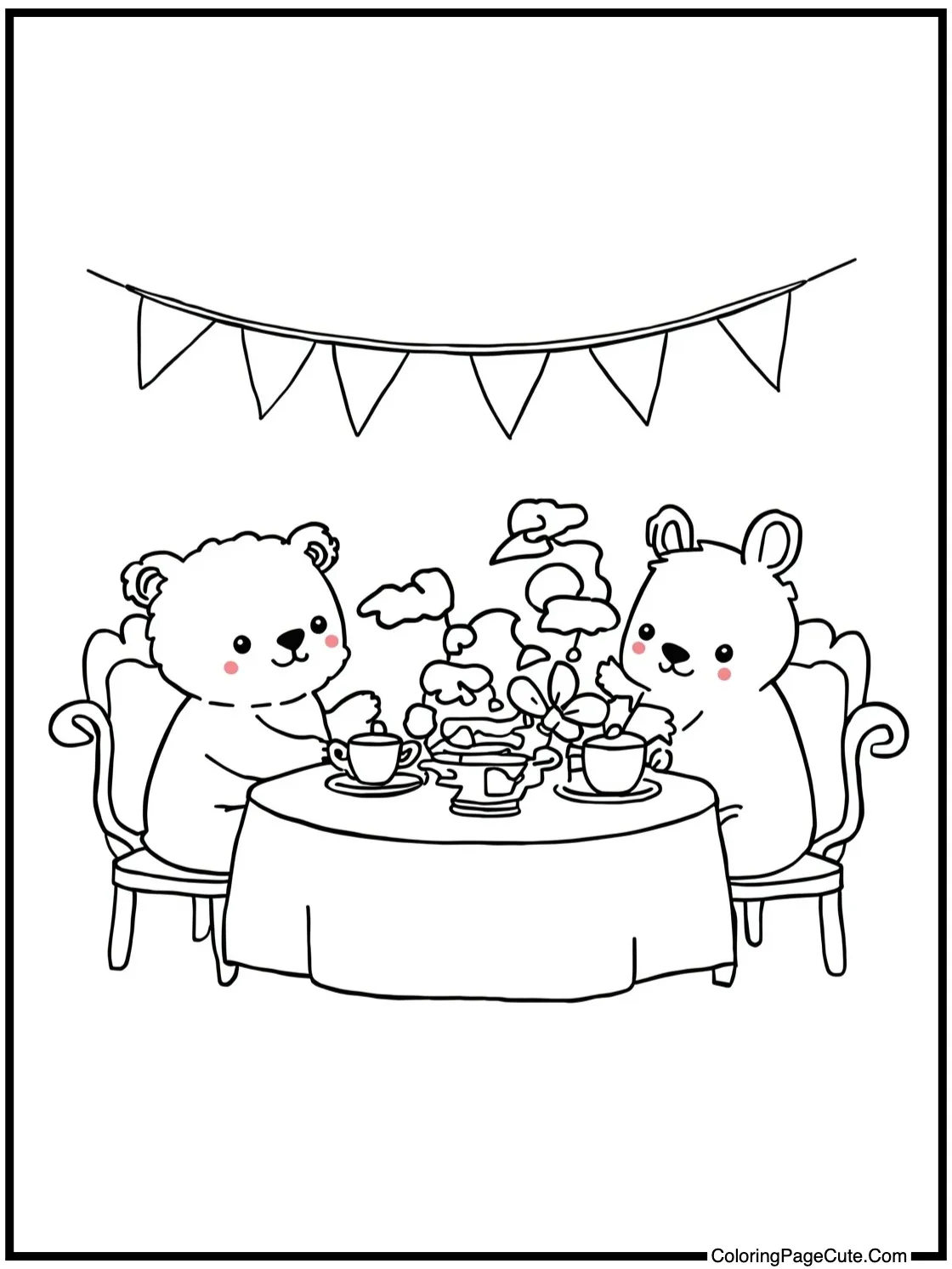 having a tea party