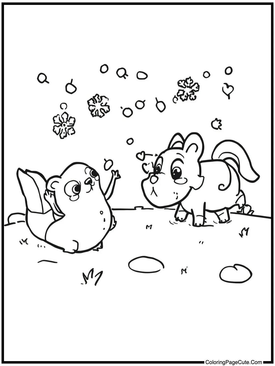 catching falling snowflakes