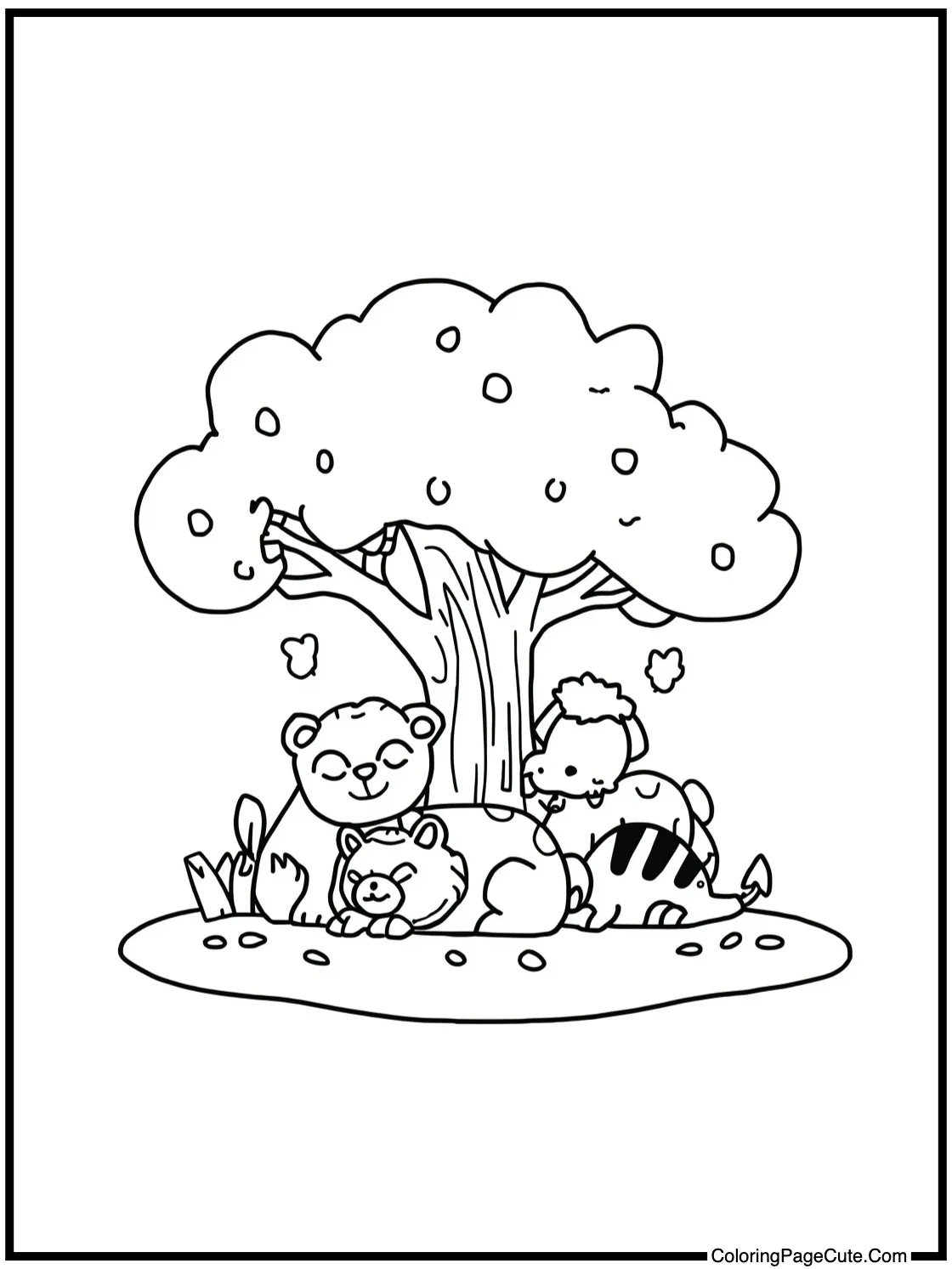 napping under a tree