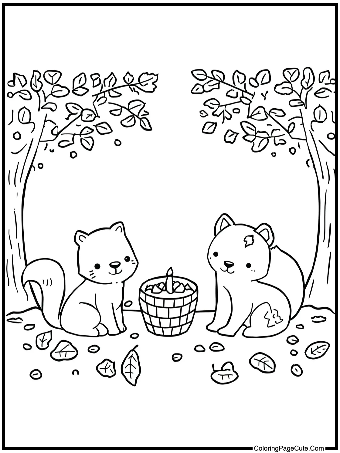 playing in autumn leaves