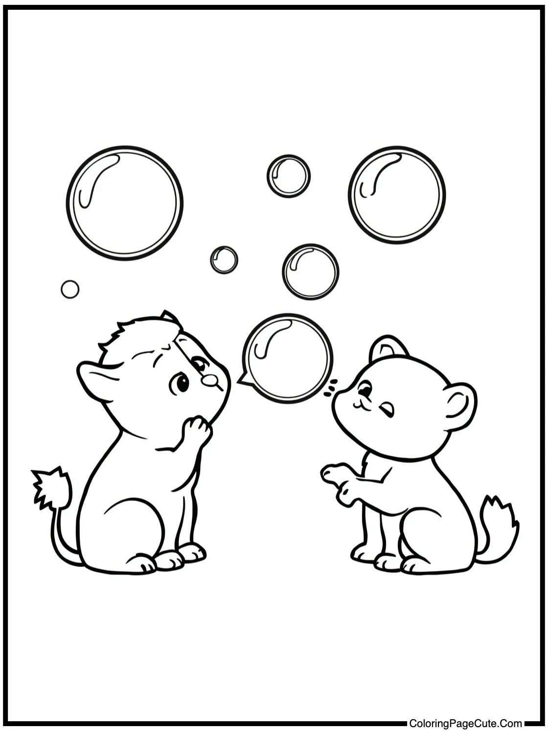 blowing shiny bubbles