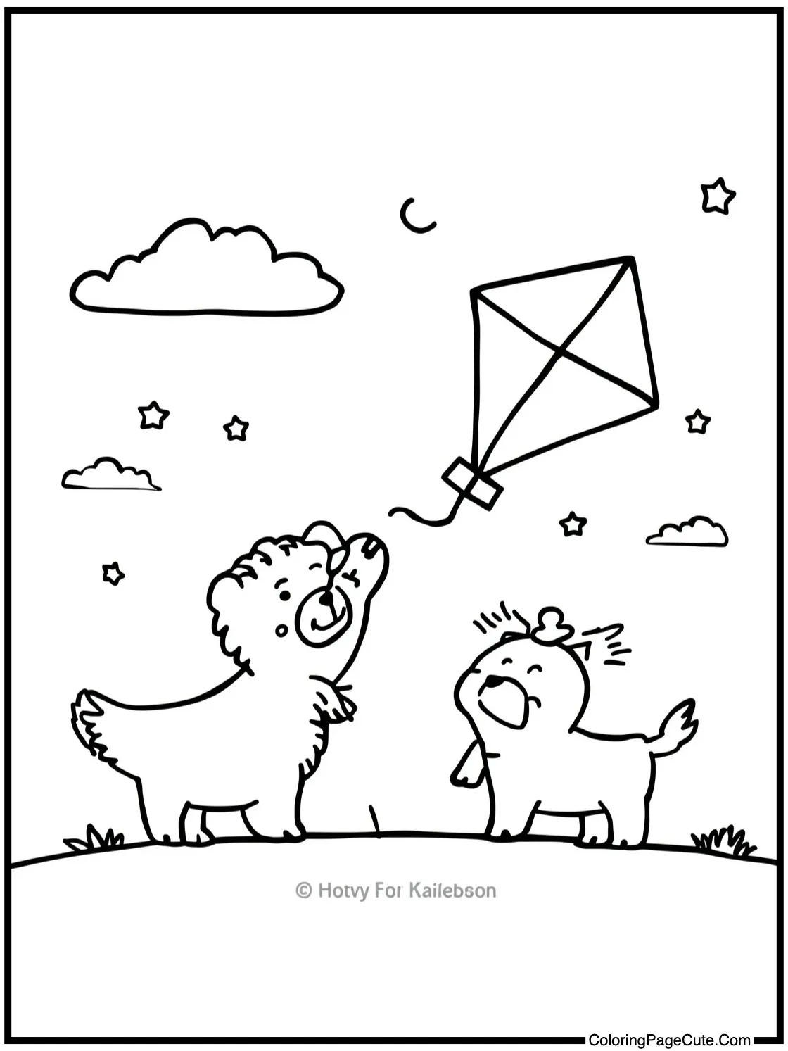 flying a colorful kite