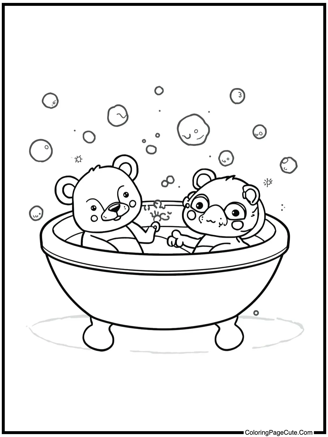 having a bubble bath