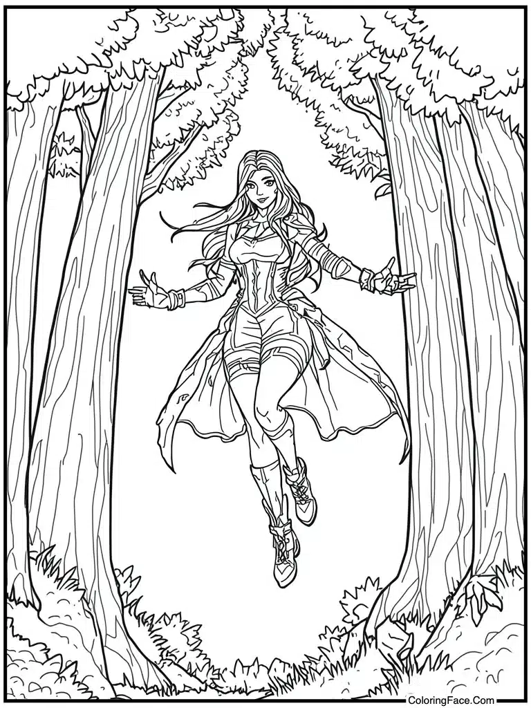 Dusk vampire lady flying