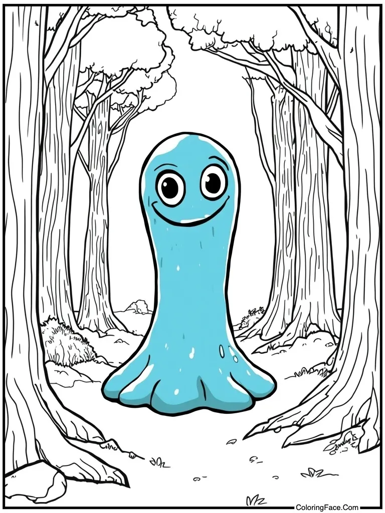 Rippley blue slime monster