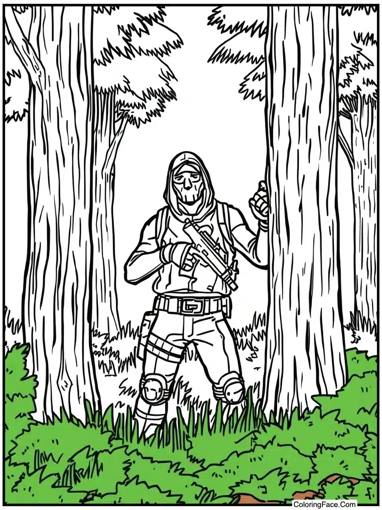 Hiding in green bush