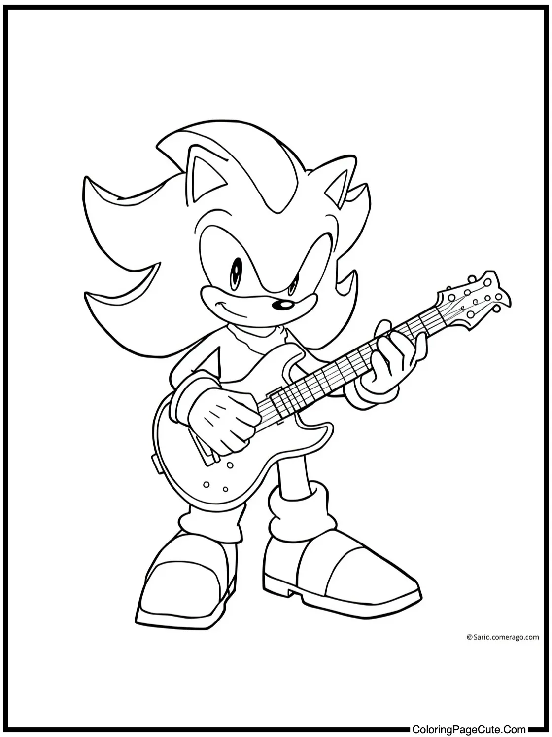 playing the guitar