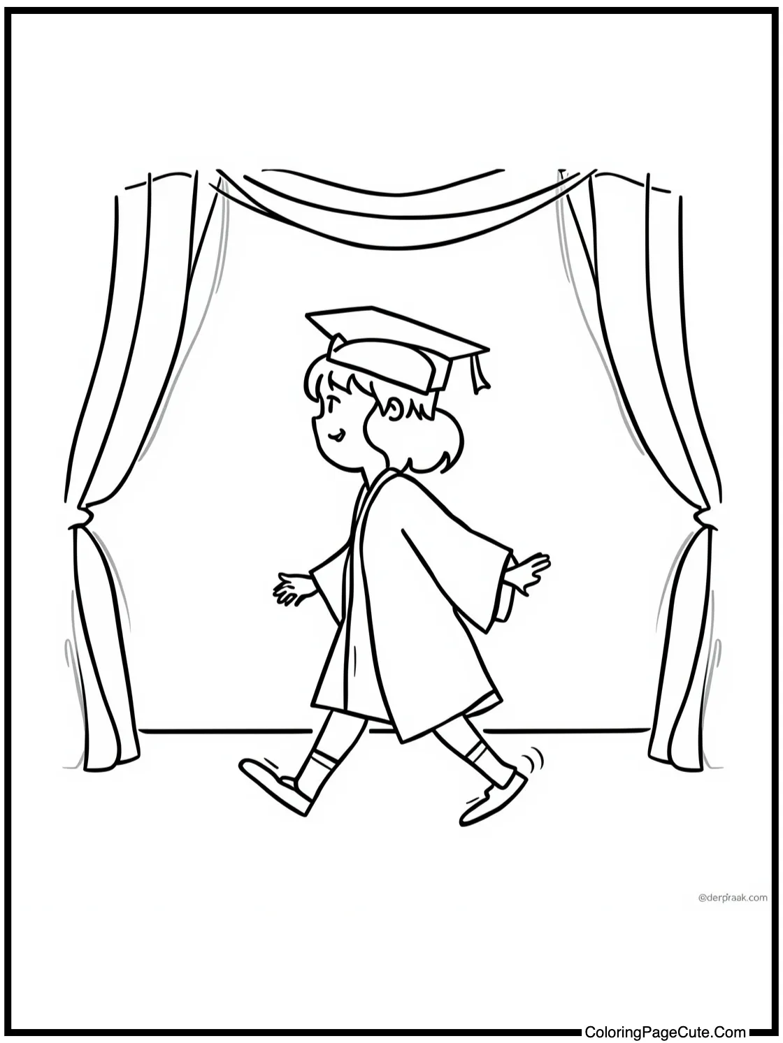 walking across stage.