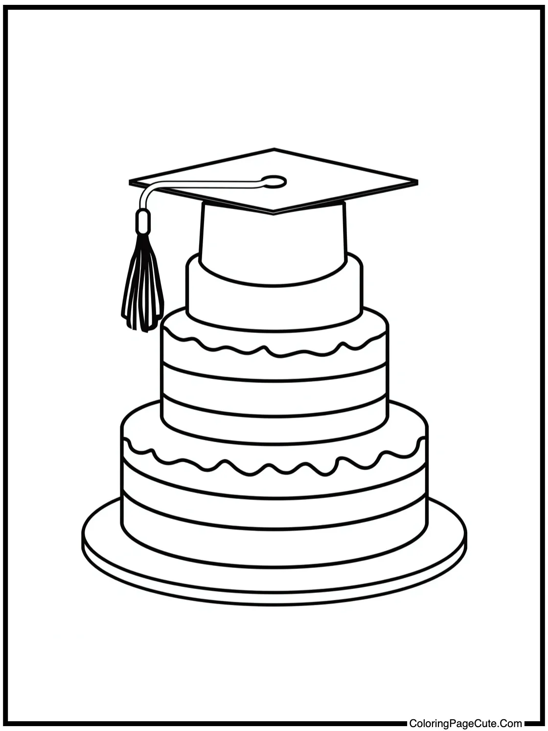 with a graduation cake.