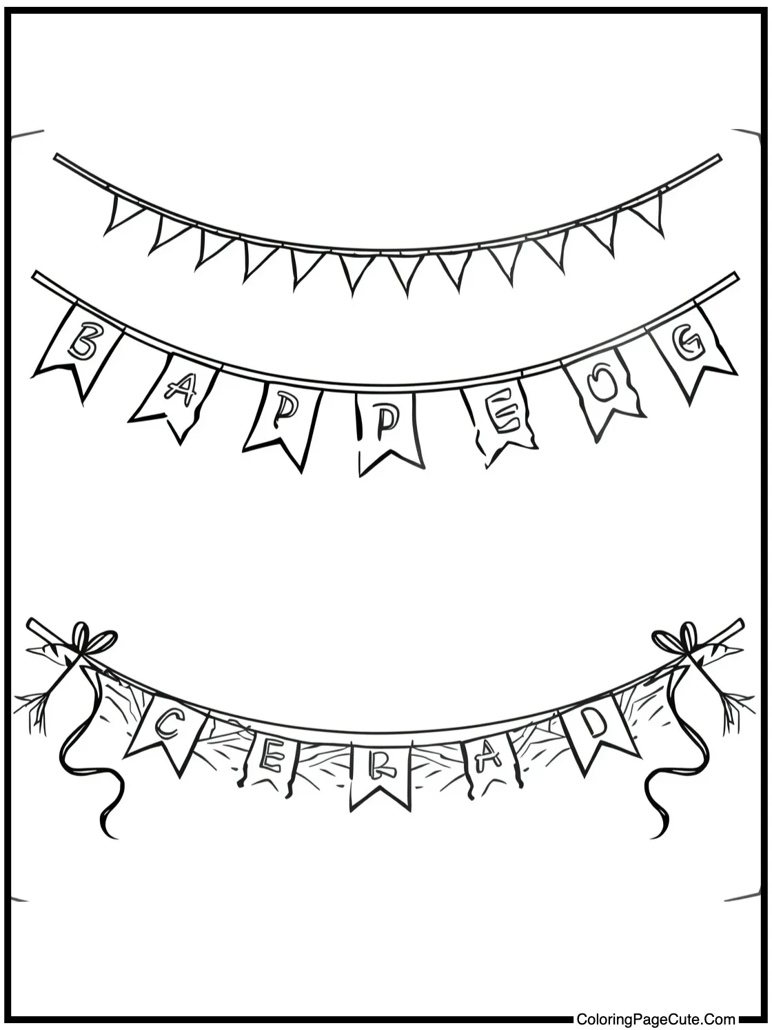 with celebratory banners.