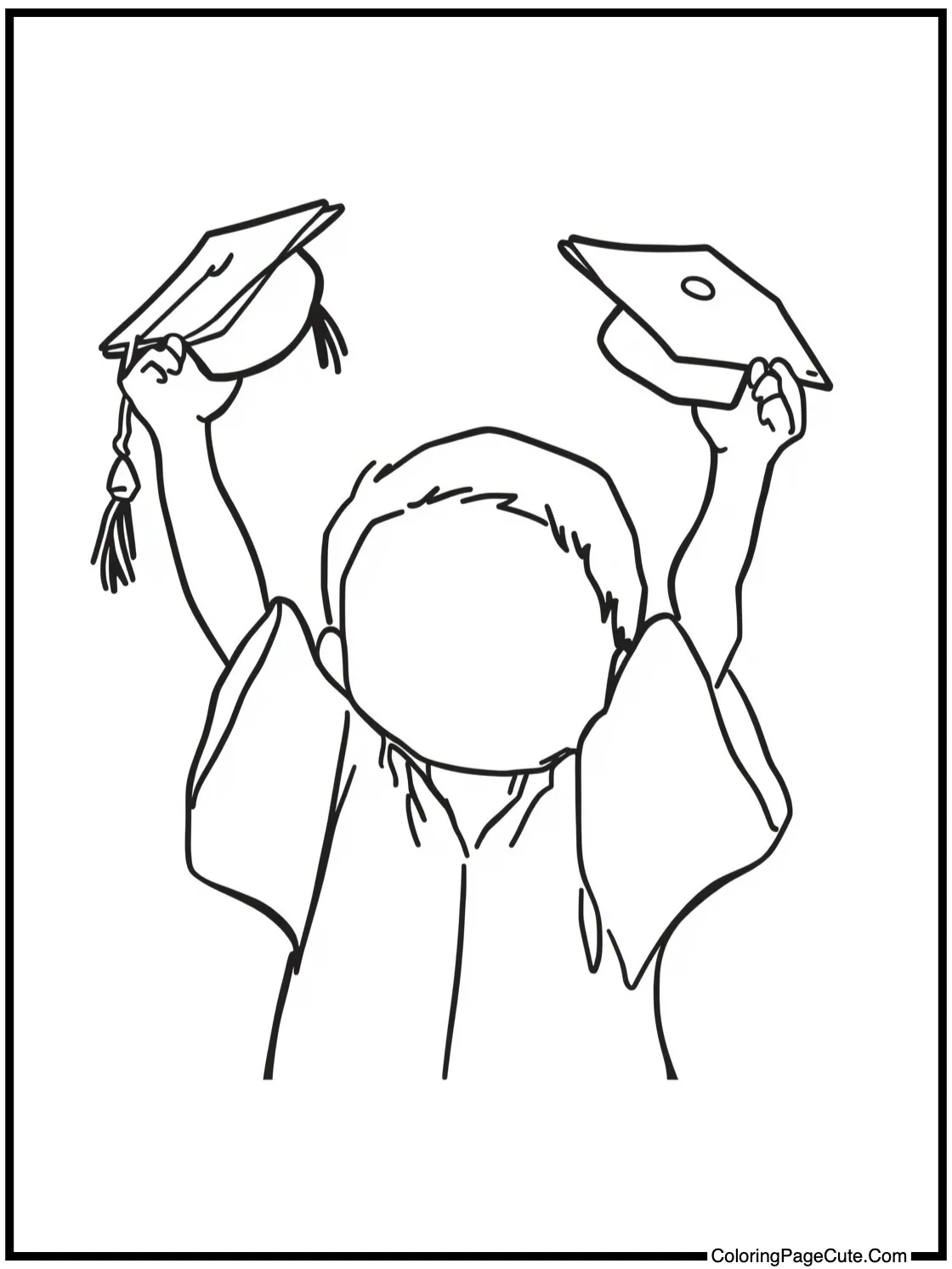 tossing graduation caps.