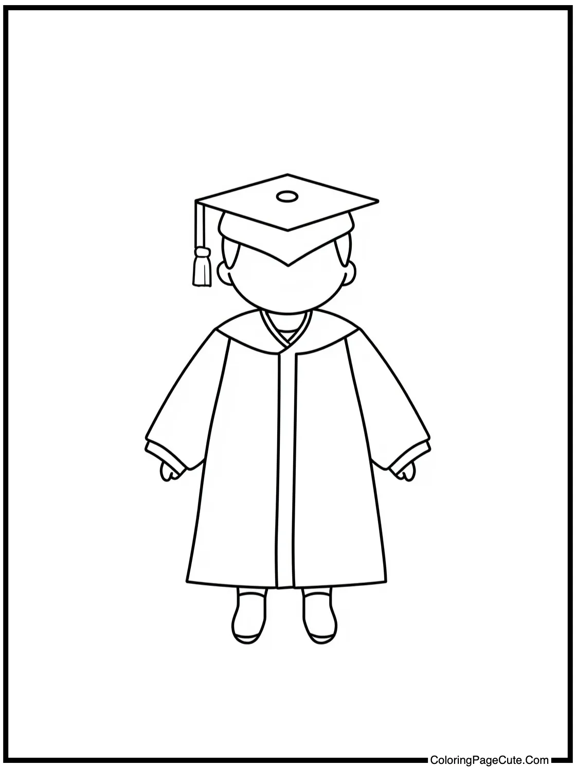 with a graduation gown.